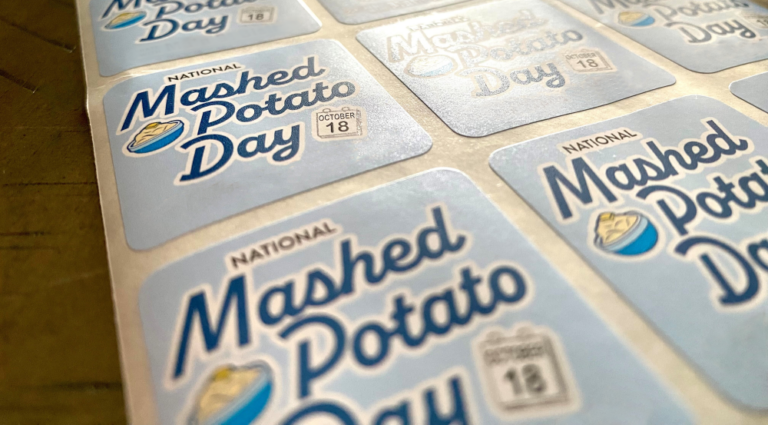 Digital short run labels to celebrate National Mashed Potato Day