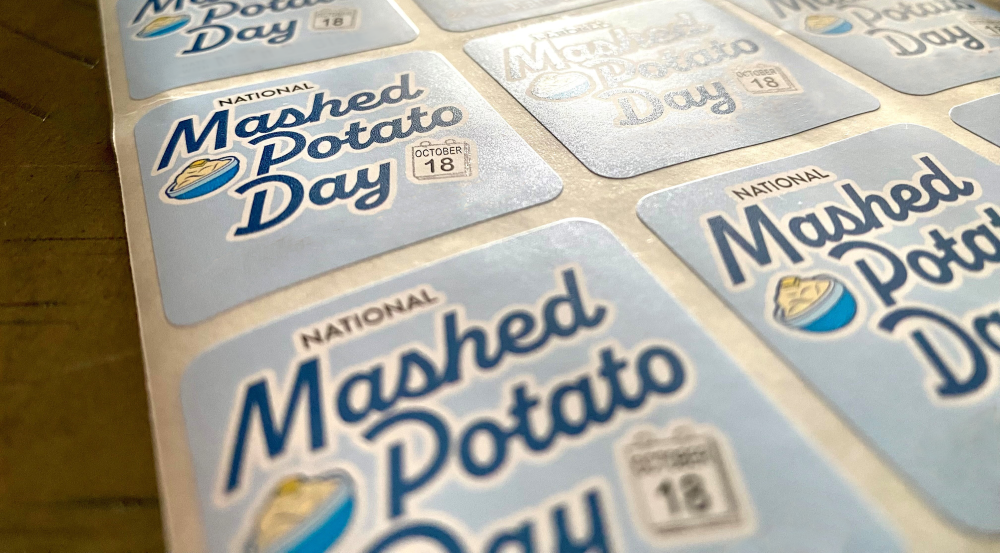 Digital short run labels to celebrate National Mashed Potato Day